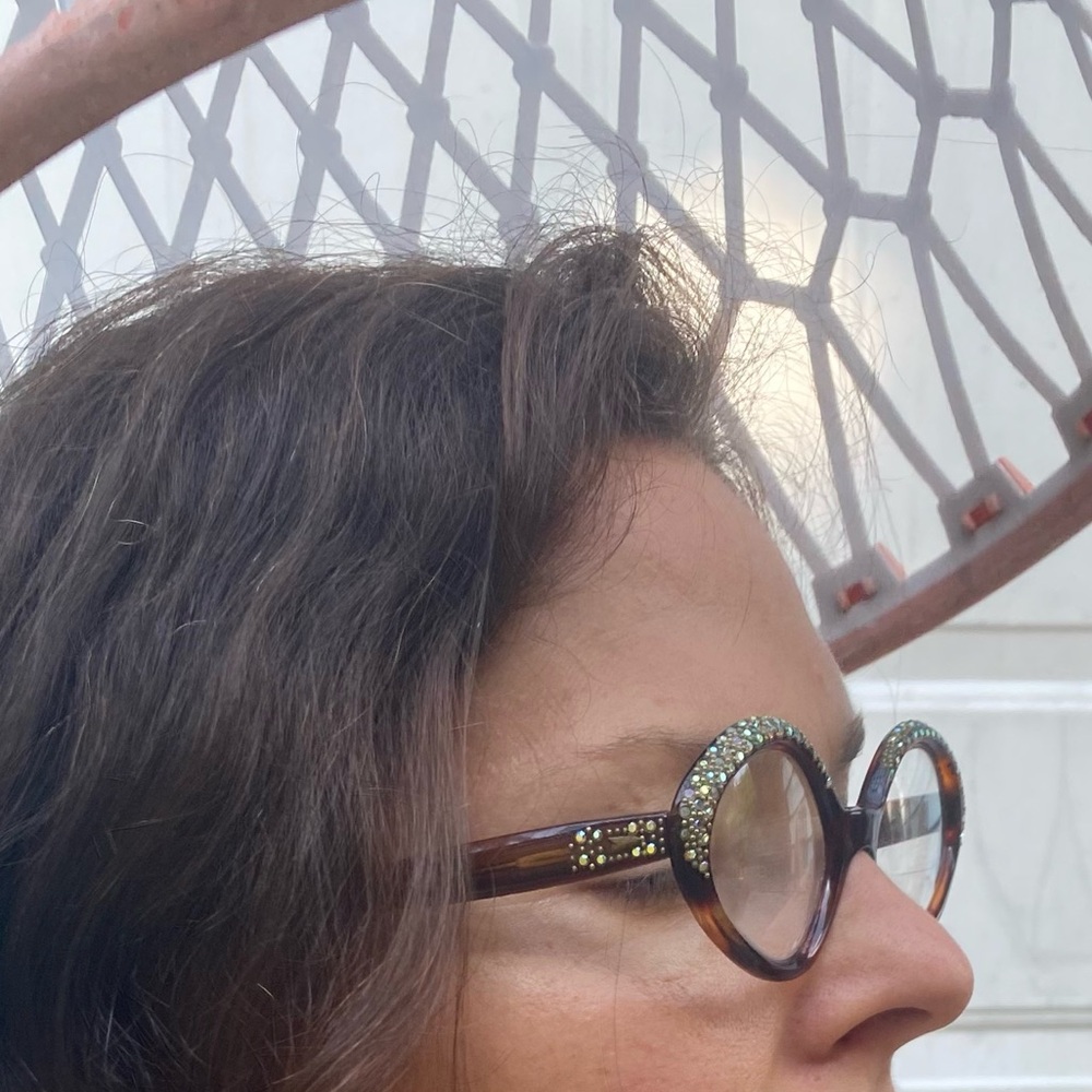 50s vintage SWANK Tortoiseshell Cat-Eye Reading Glasses Rhinestone Accents